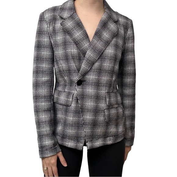 Anthropologie Maeve Blazer Jacket Plaid Button Up Academia Work Gray Size Small - Picture 7 of 7